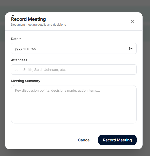 Record Meeting Form